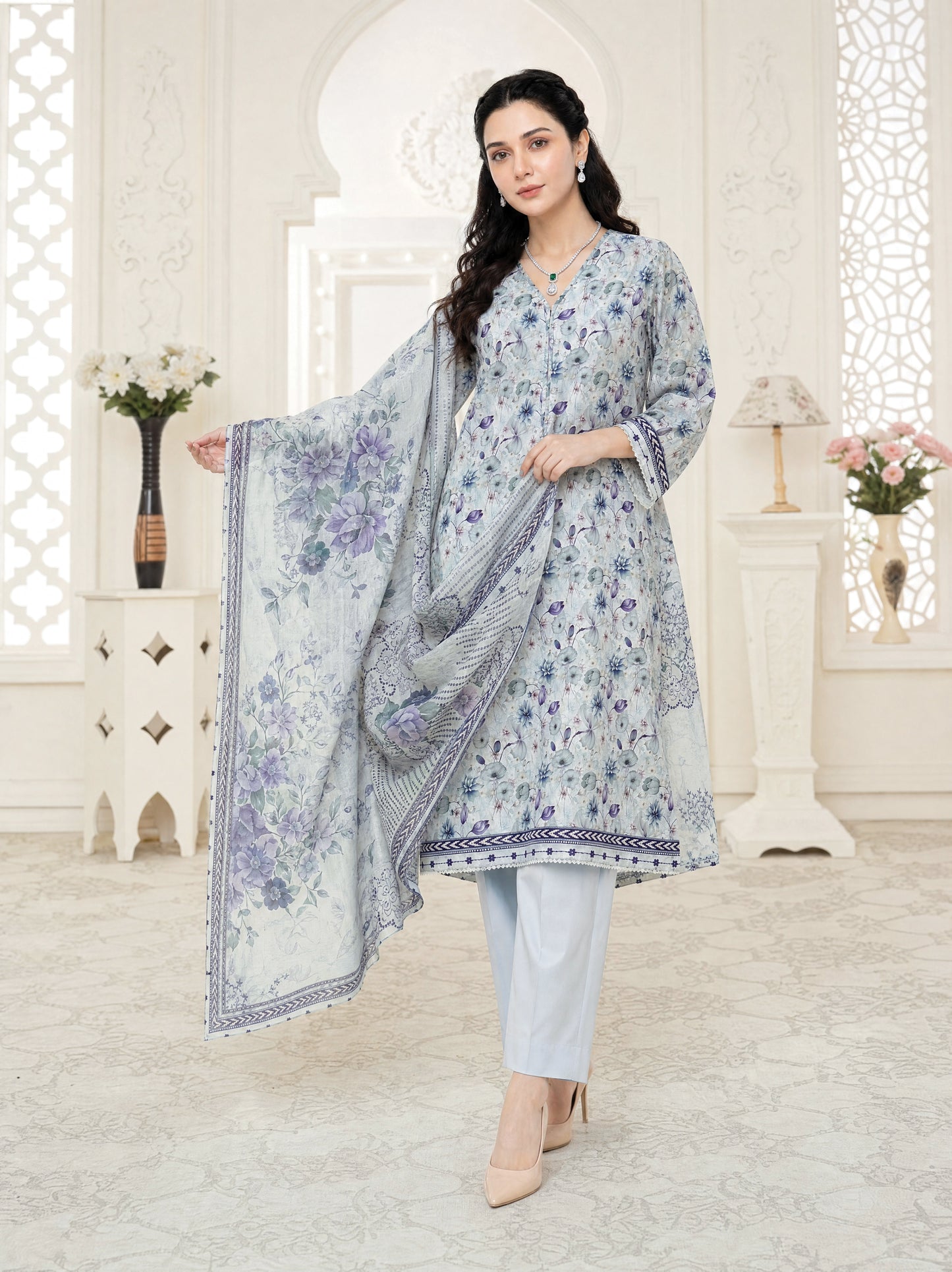 Liam 3pcs Un-Stitched Digital Printed Lawn [D-5133]