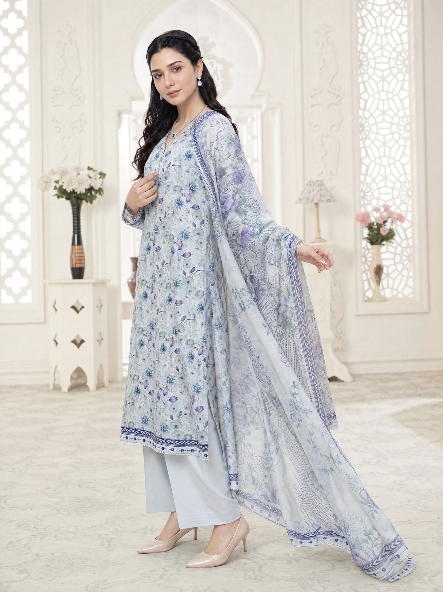 Liam 3pcs Un-Stitched Digital Printed Lawn [D-5133]