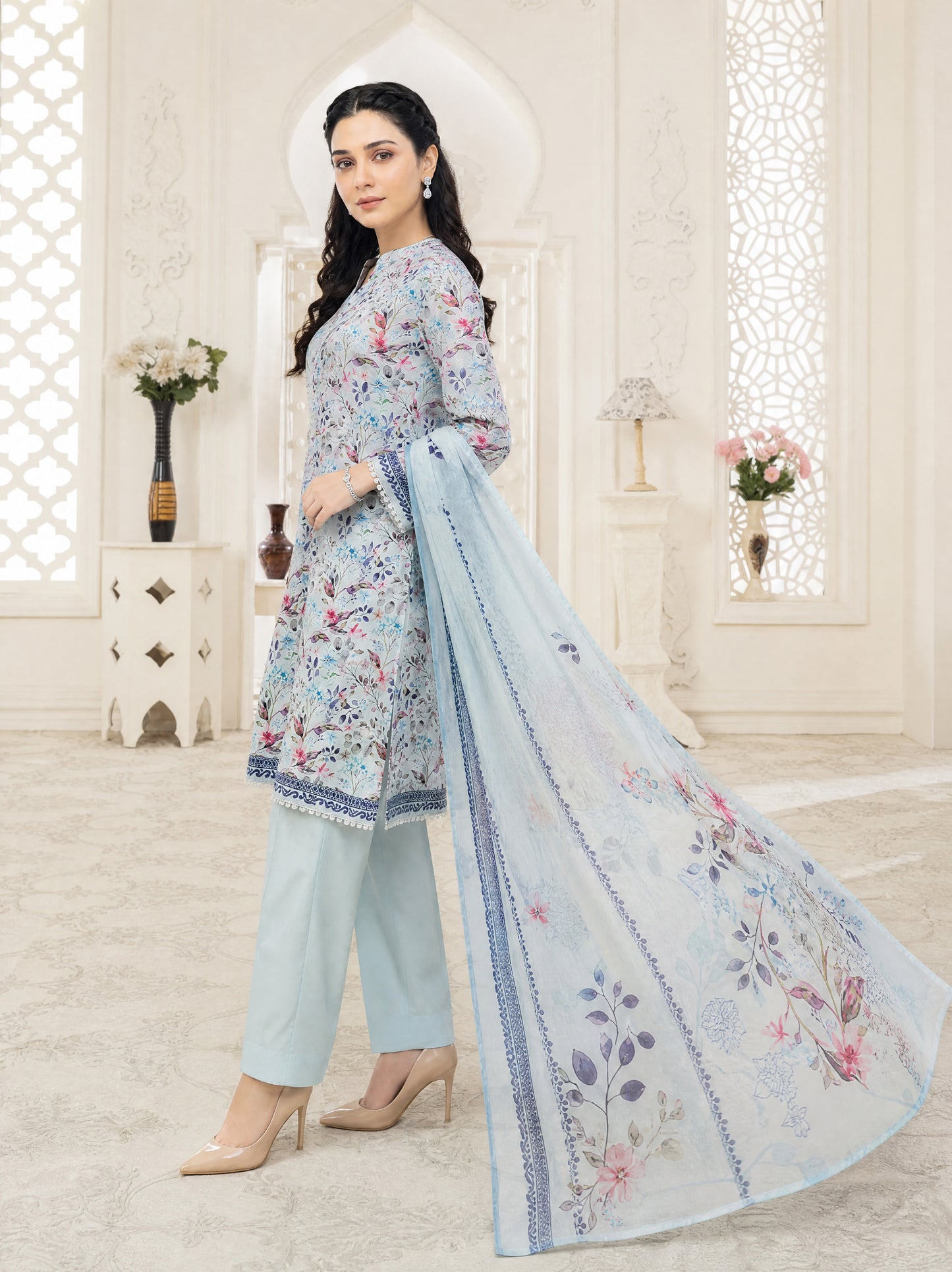 Liam 3pcs Un-Stitched Digital Printed Lawn [D-5135]