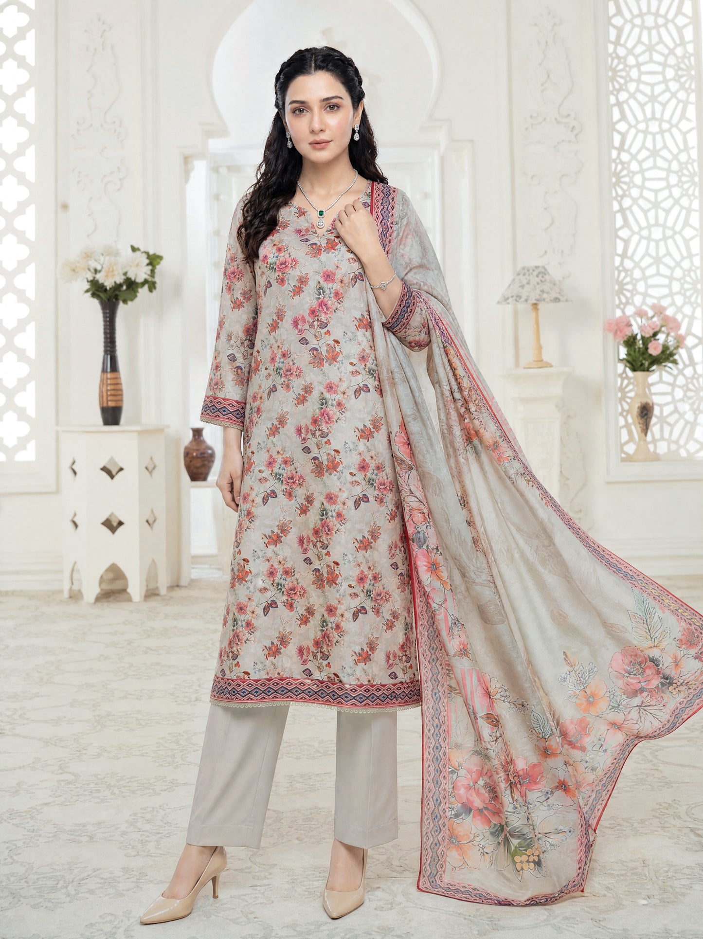 Liam 3pcs Un-Stitched Digital Printed Lawn [D-5138]