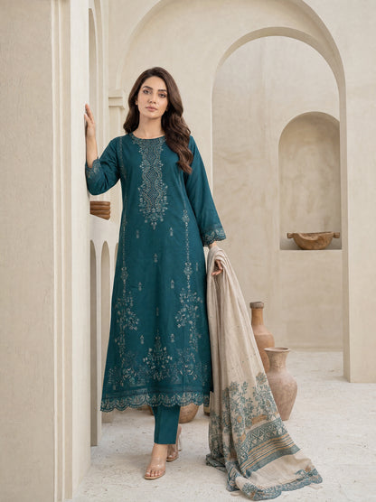 MAHNEER 3pcs Un-Stitched Emb Lawn [D-5231]