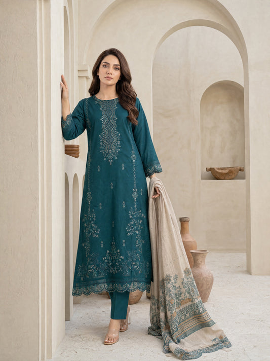 MAHNEER 3pcs Un-Stitched Emb Lawn [D-5231]