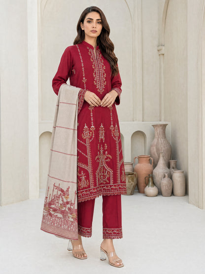 MAHNEER 3pcs Un-Stitched Emb Lawn [D-5234]