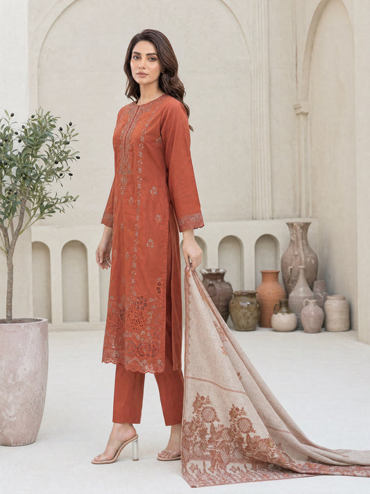 MAHNEER 3pcs Un-Stitched Emb Lawn [D-5235]