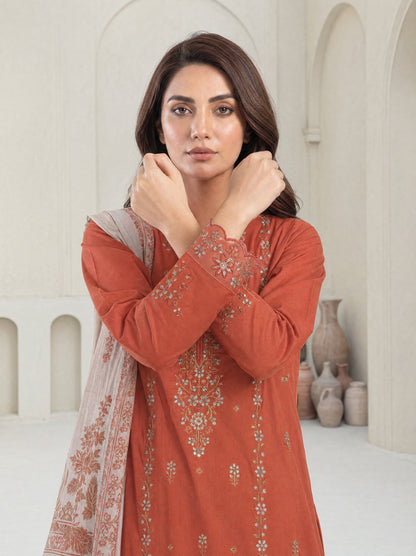 MAHNEER 3pcs Un-Stitched Emb Lawn [D-5235]