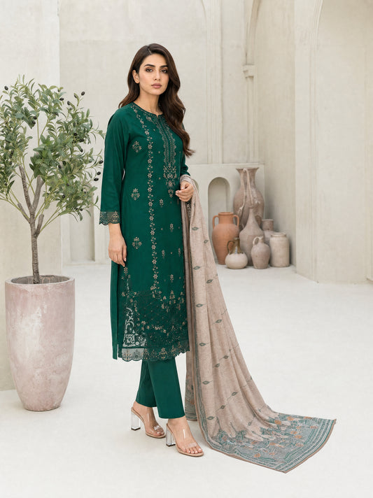 MAHNEER 3pcs Un-Stitched Emb Lawn [D-5236]