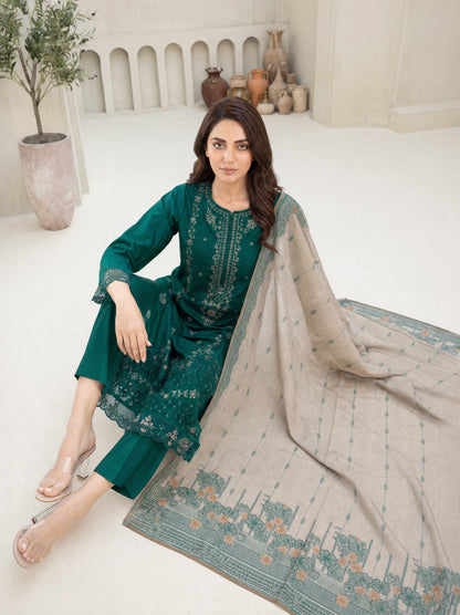 MAHNEER 3pcs Un-Stitched Emb Lawn [D-5236]