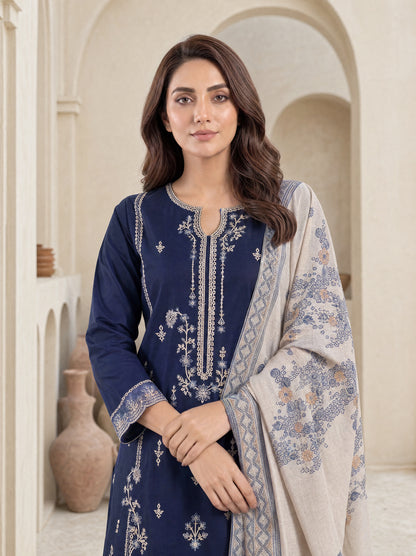 MAHNEER 3pcs Un-Stitched Emb Lawn [D-5237]