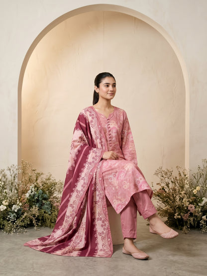 ZEBA 3pcs Un-Stitched Printed Staple [D-6655]