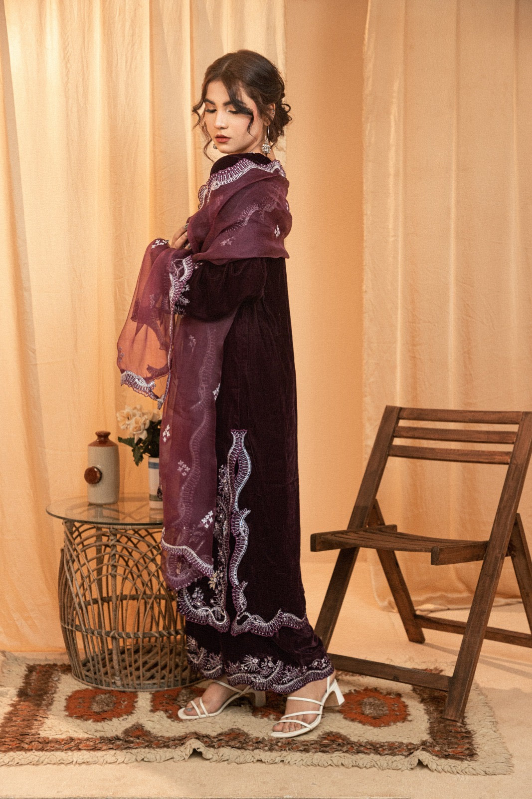 TK-080 - Luxury Hand Work Velvet 3-pcs