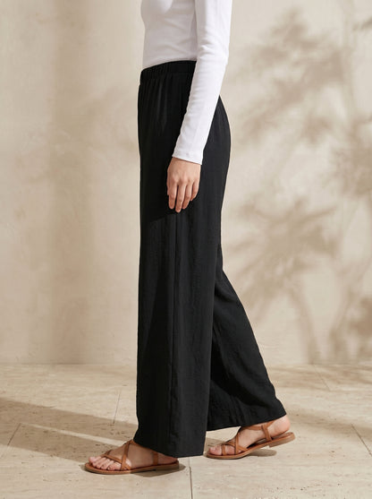Wide-Leg Trousers -Black