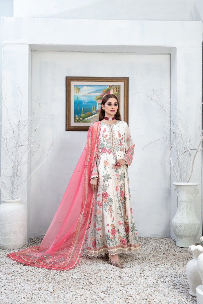 Alsaba 3pcs Stiched Fancy Emb Chiffon [D-1343]