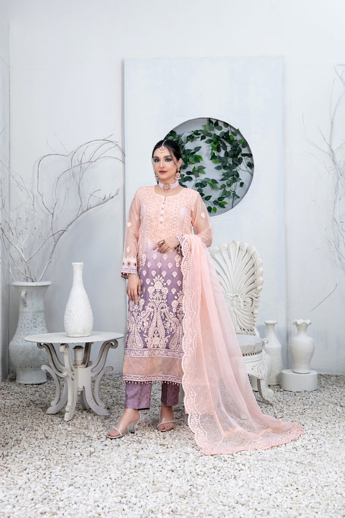 Alsaba 3pcs Stiched Fancy Emb Chiffon [D-1344]
