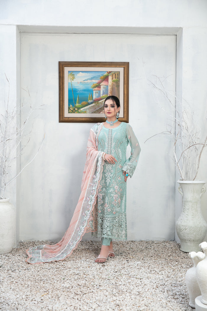 Alsaba 3pcs Stiched Fancy Emb Chiffon [D-1346]