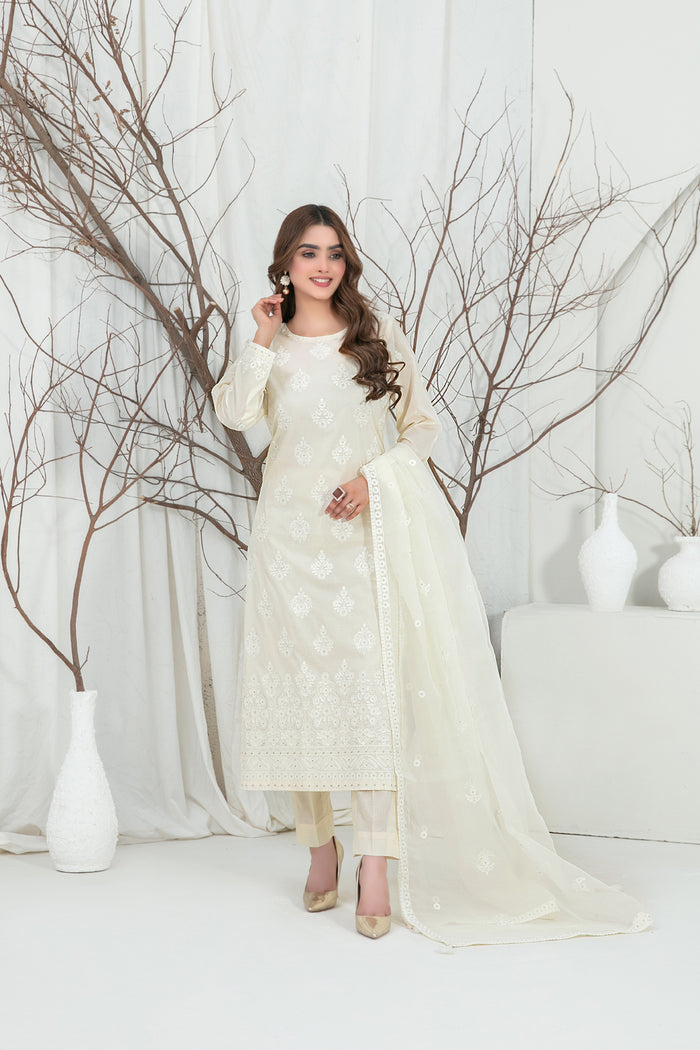 AENI 3pcs Unstitched Exclusive Emb Lawn [D-2204]
