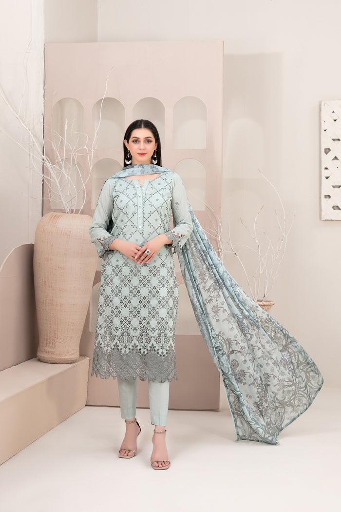 Mehri Vol-2 3Pcs Stitched Emb Lawn [D-3070]