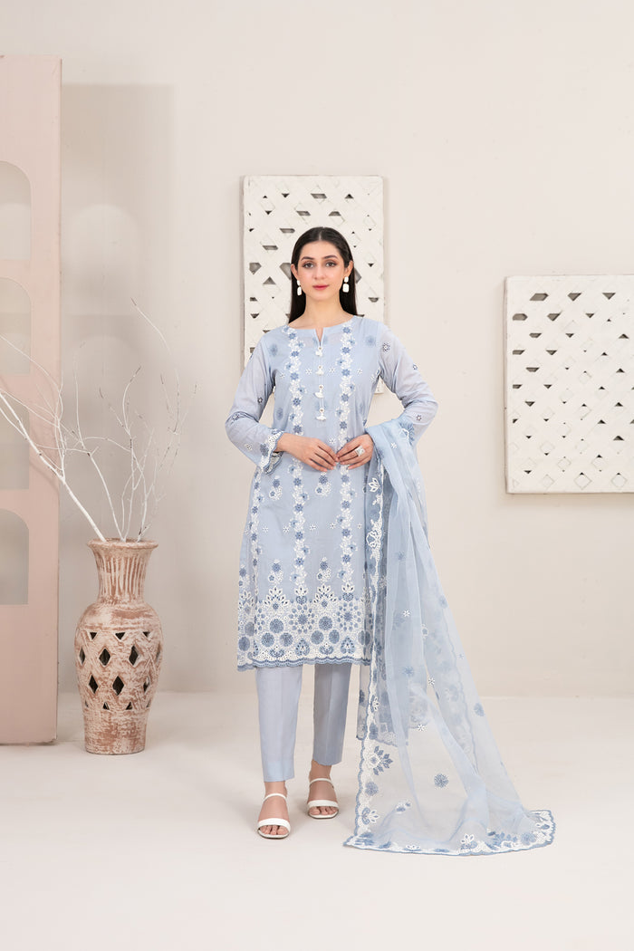Mehri Vol-1 3Pcs Stitched Emb Lawn [D-3071]