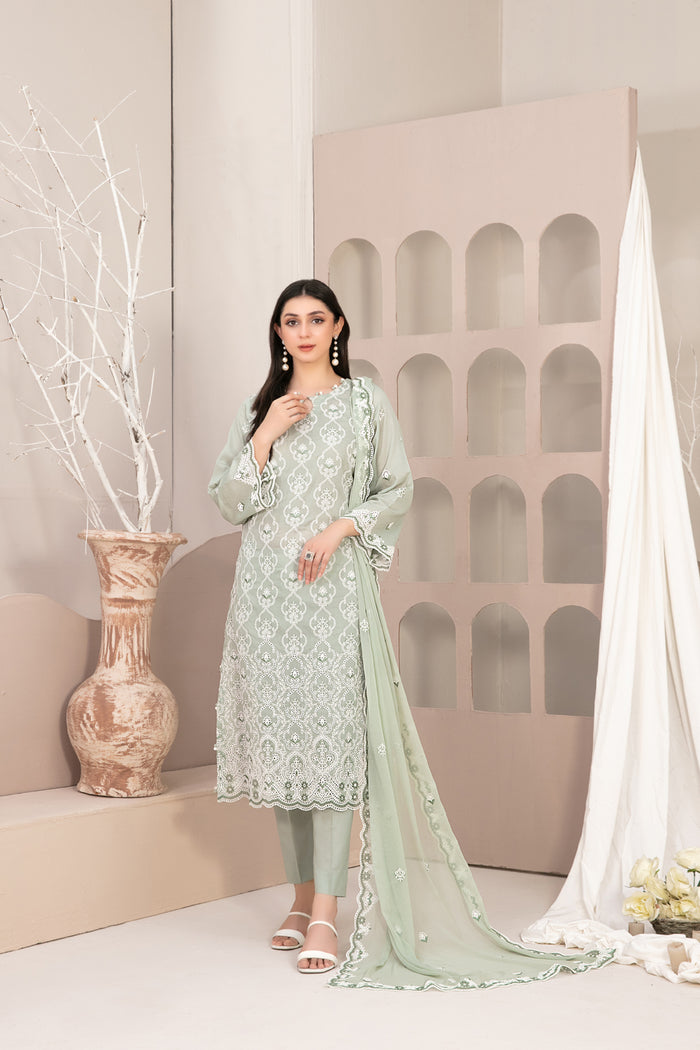 Mehri Vol-1 3Pcs Stitched Emb Lawn [D-3074]