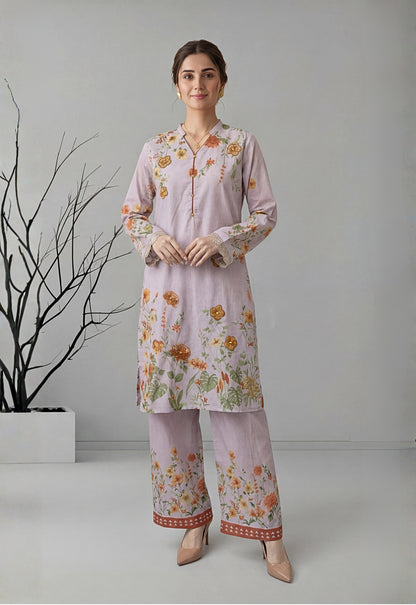 Aura 2pcs Stitched Emb Printed Swiss [D-4324]