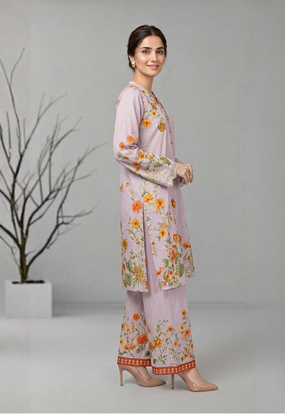 Aura 2pcs Stitched Emb Printed Swiss [D-4324]
