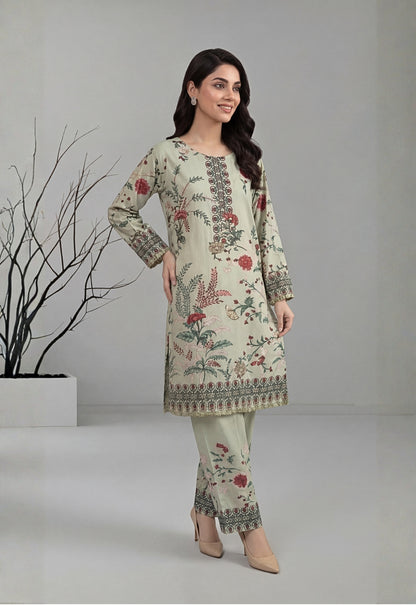 Aura 2pcs Stitched Emb Printed Swiss [D-4327]