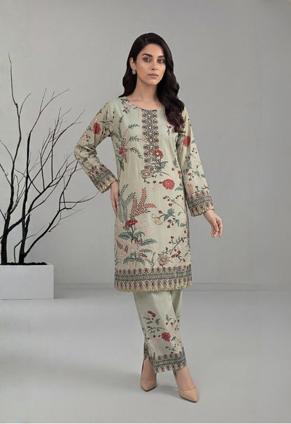 Aura 2pcs Stitched Emb Printed Swiss [D-4327]