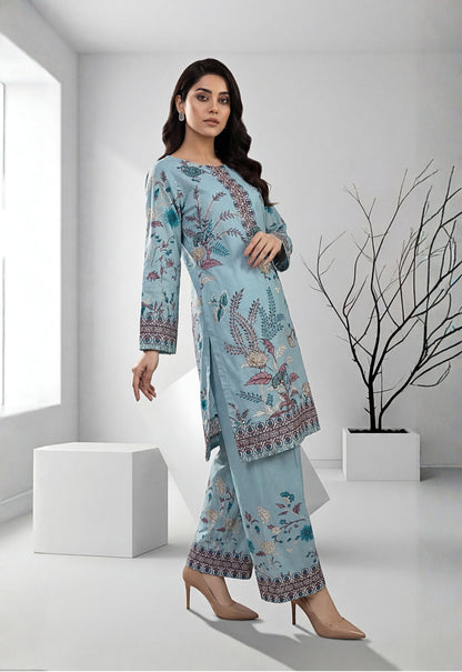 Aura 2pcs Stitched Emb Printed Swiss [D-4328]