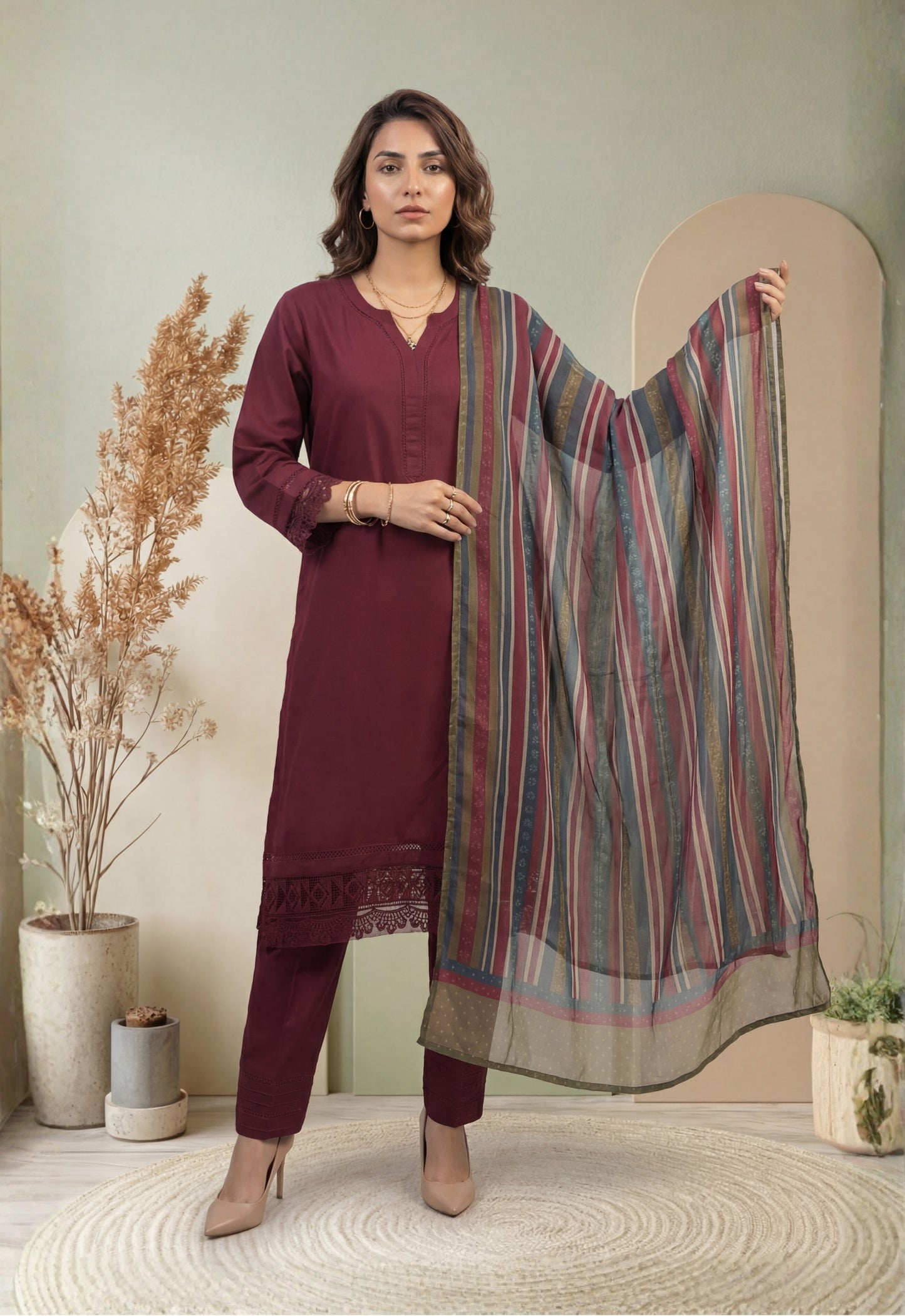 USHNA V2 3pcs Stitched Staple [D-5784]