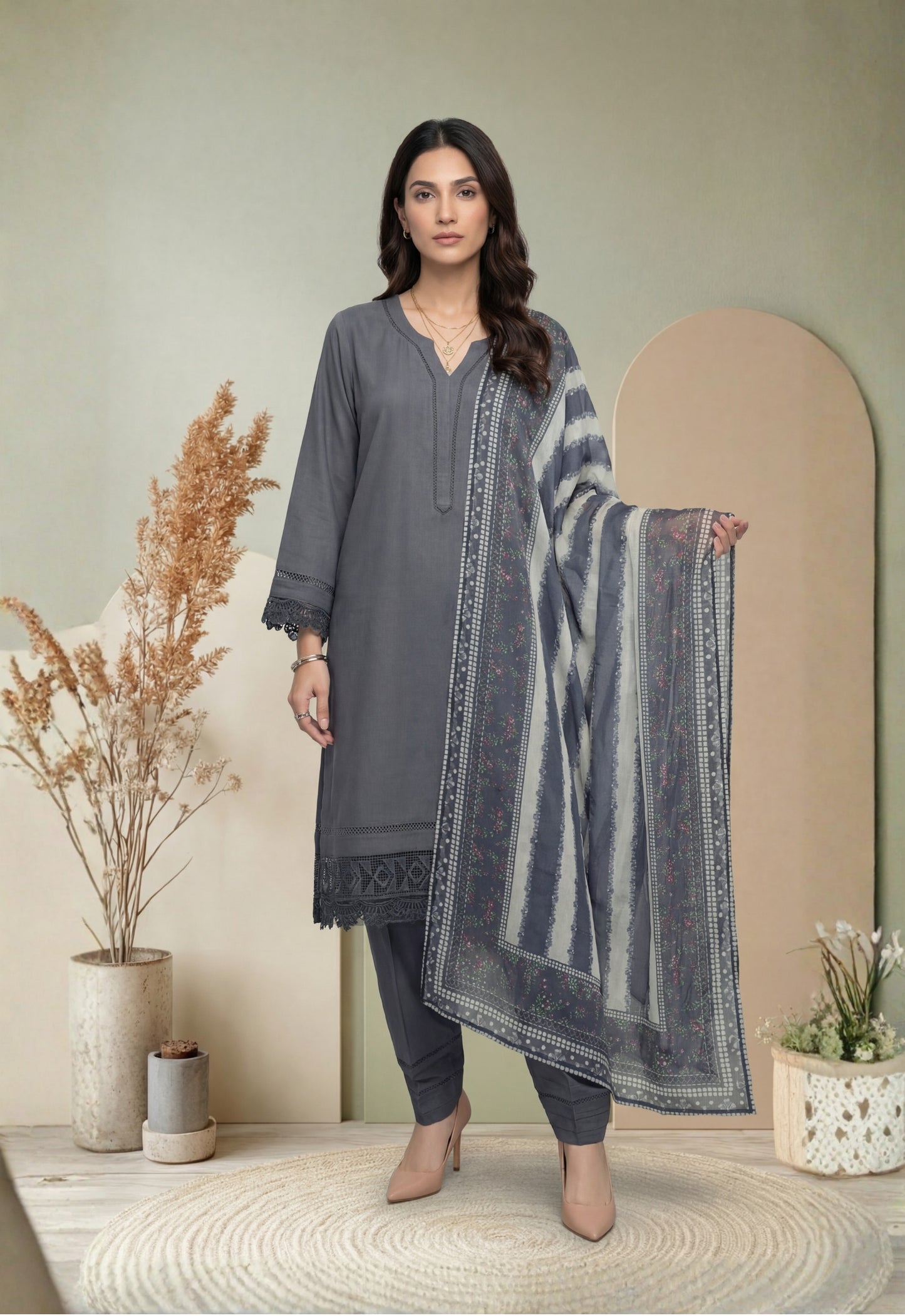 USHNA V1 3pcs Stitched Staple [D-5785]