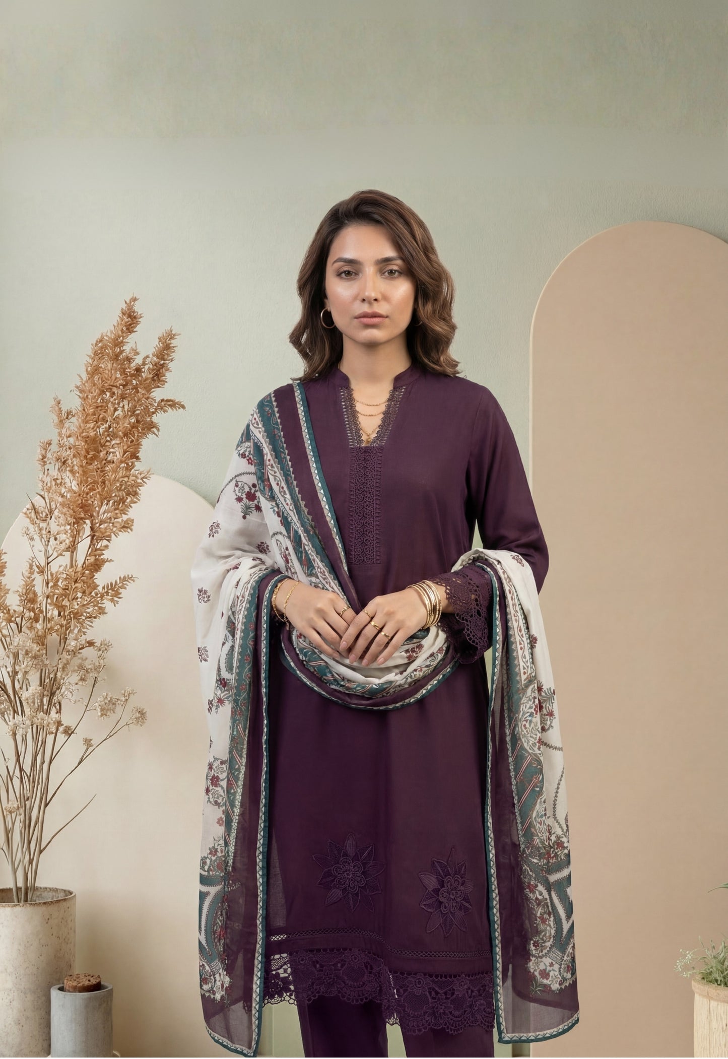 USHNA V1 3pcs Stitched Staple [D-5788]