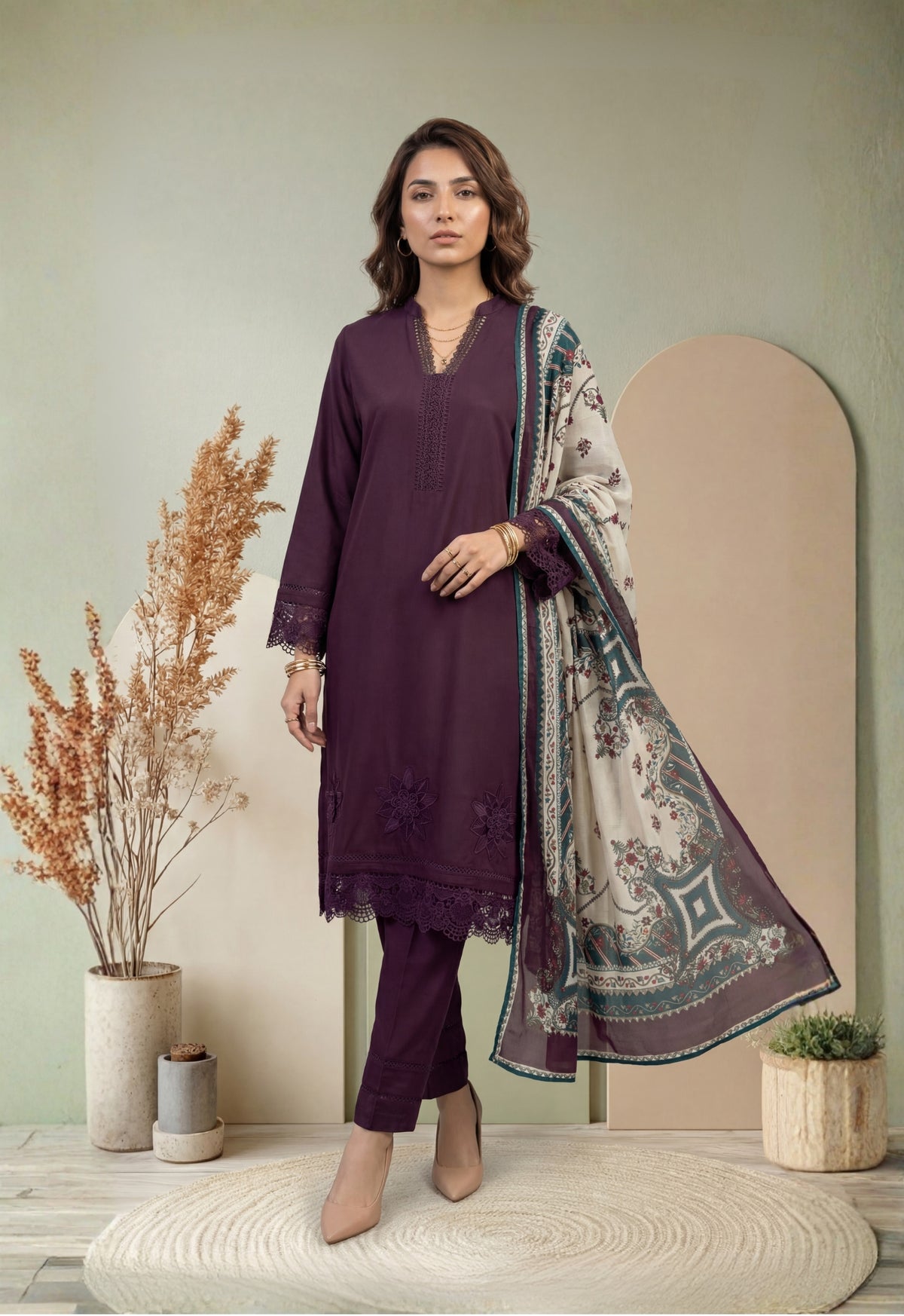 USHNA V1 3pcs Stitched Staple [D-5788]