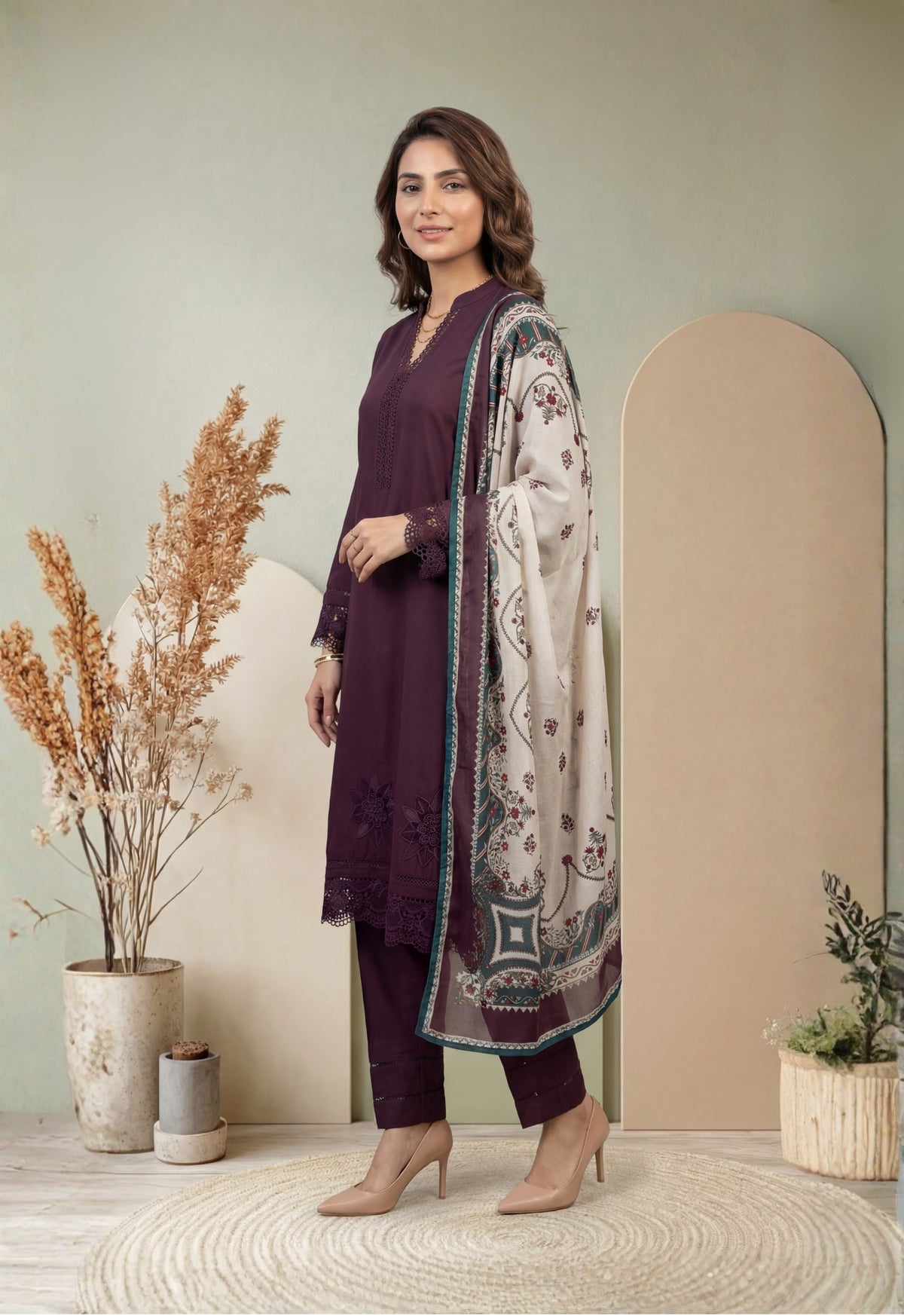 USHNA V1 3pcs Stitched Staple [D-5788]