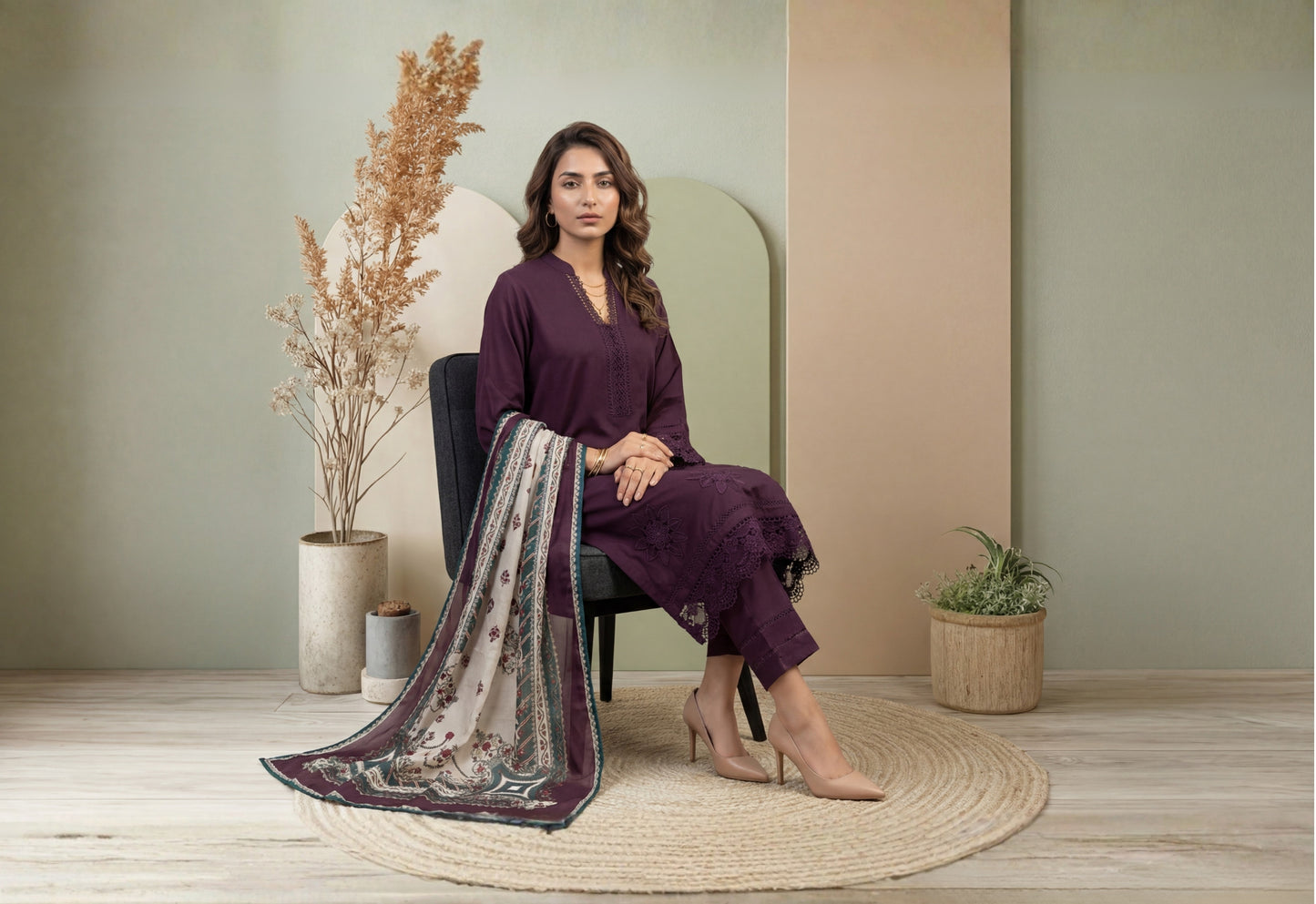 USHNA V1 3pcs Stitched Staple [D-5788]