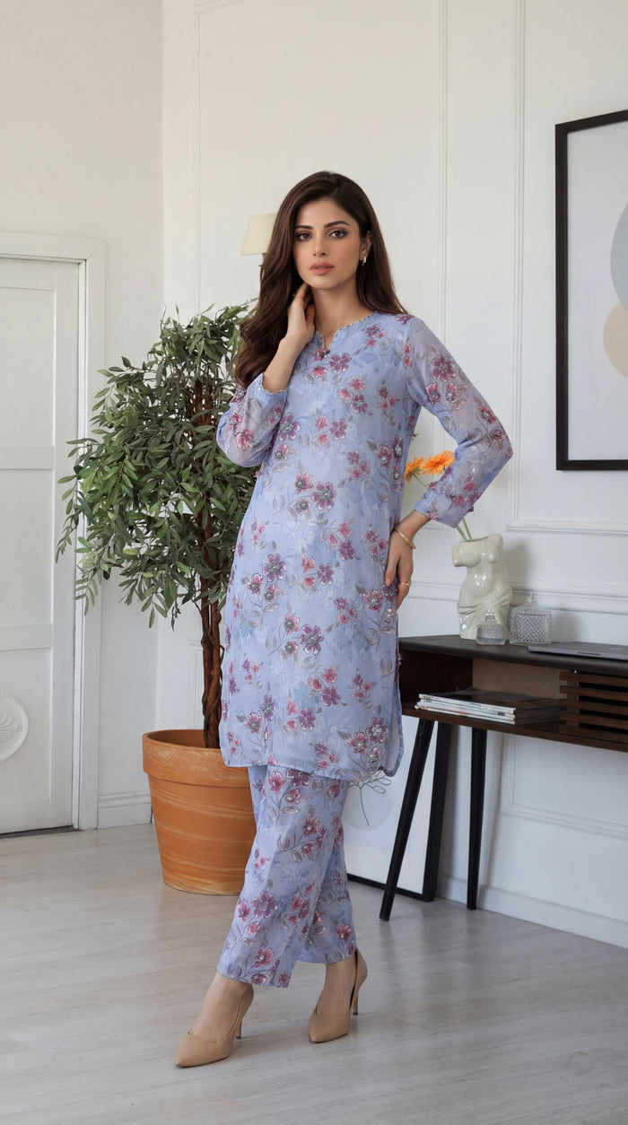 Naura 2pcs Stitched Emb Printed Swiss [D-4338]