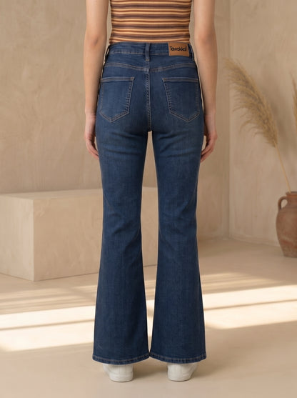 Bell Bottom Dark Blue Jeans D-002