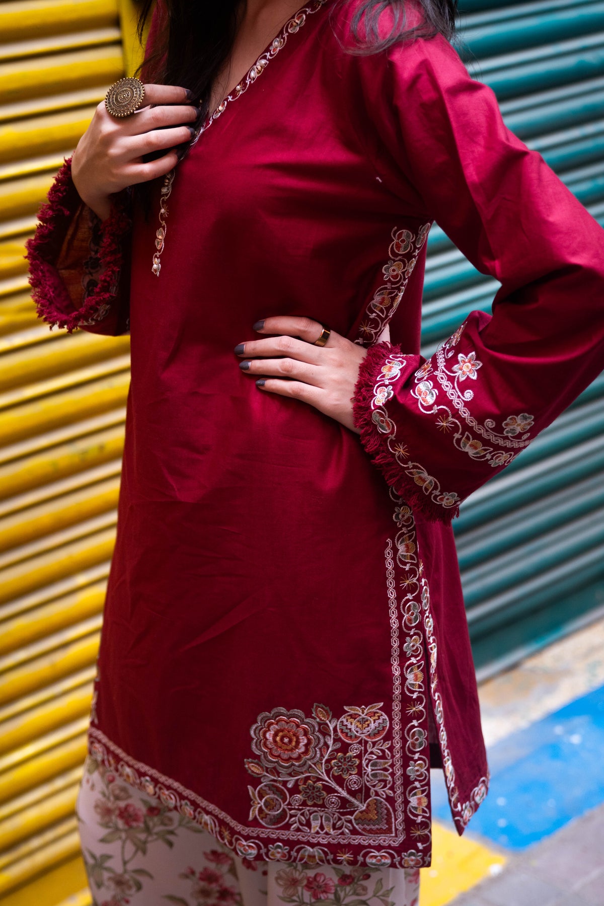 RANG 2pcs Stitched Emb Cotton [D-4443]