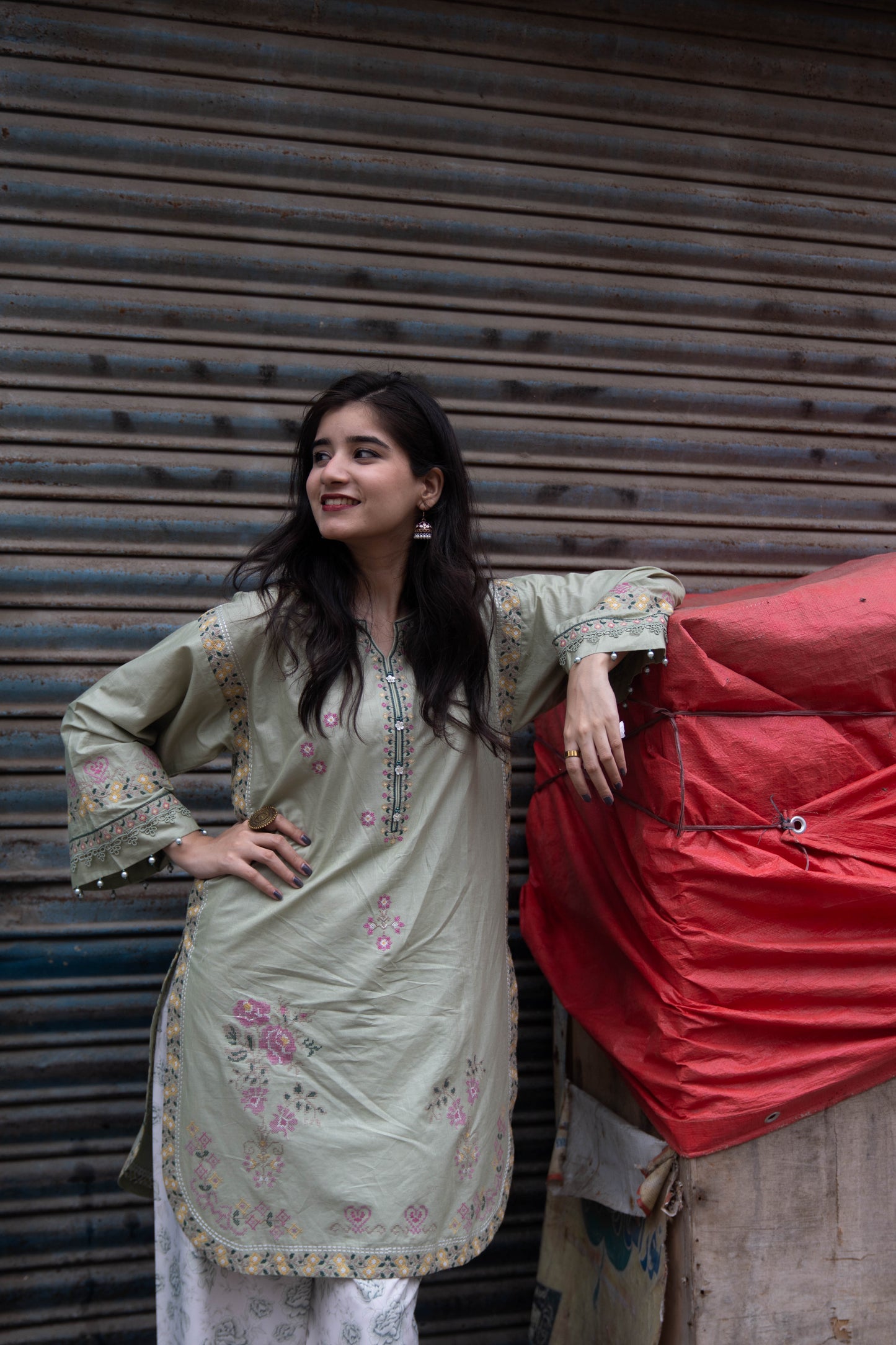 RANG 2pcs Stitched Emb Cotton [D-4446]
