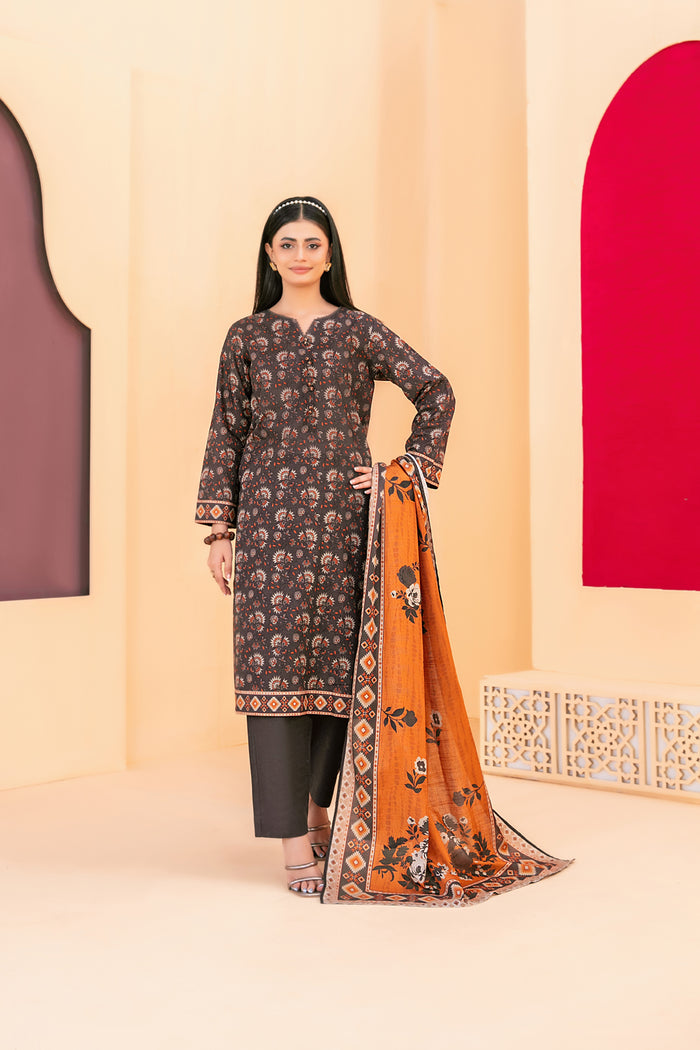 Roshni 3Pcs Unstitched Printed Khaddar  D-5190