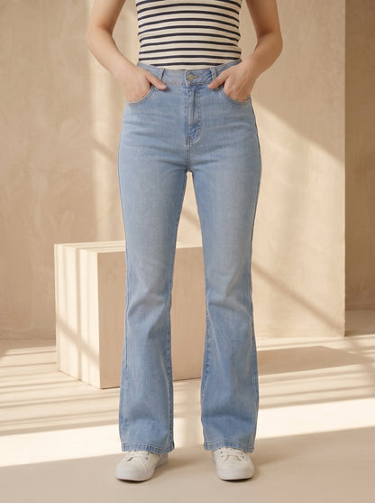 light blue jeans by tawakkal fabrics bell bottom wstern wear and every day wear