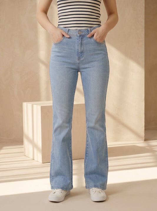 light blue jeans by tawakkal fabrics bell bottom wstern wear and every day wear