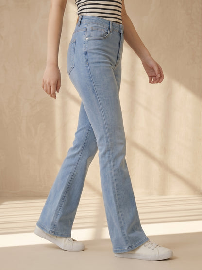 Bell Bottom Light Blue Jeans D-002