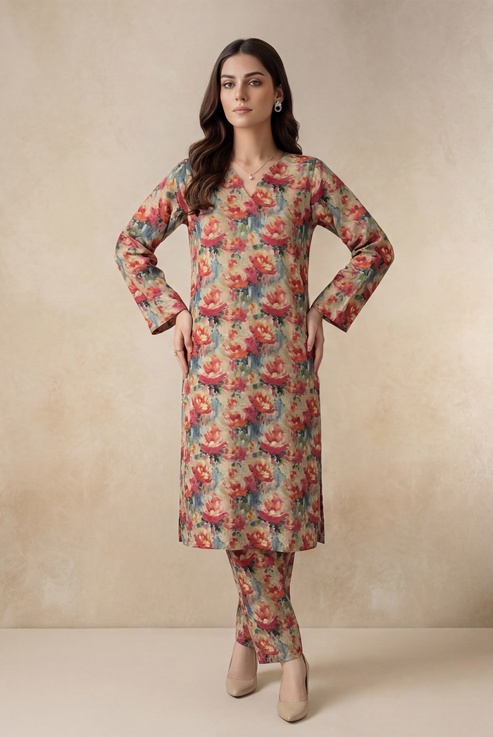 Noore 2pcs Stitched Printed Staple [D-5490]