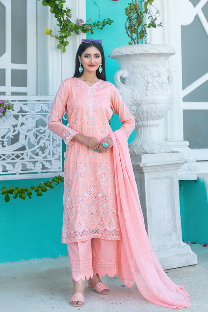 Mihrimia 3pcs Un-Stitched Emb Lawn [D-1748]