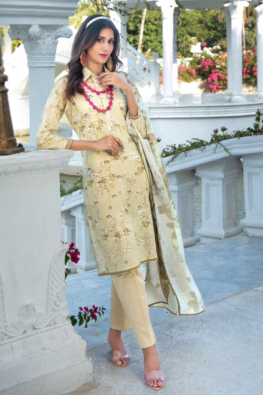 Nazakat 3pcs Un-Stitched  Printed Lawn [D-3399]