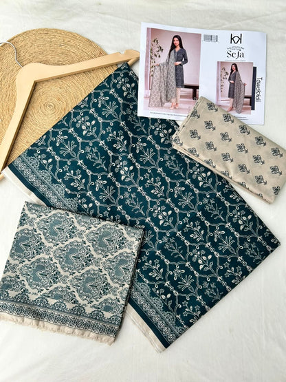 Sefa 3pcs Un-Stitched Printed Lawn [D-4145]