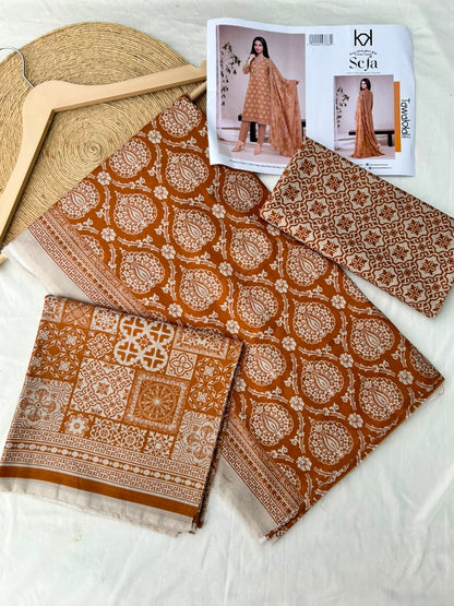 Sefa 3pcs Un-Stitched Printed Lawn [D-4140]