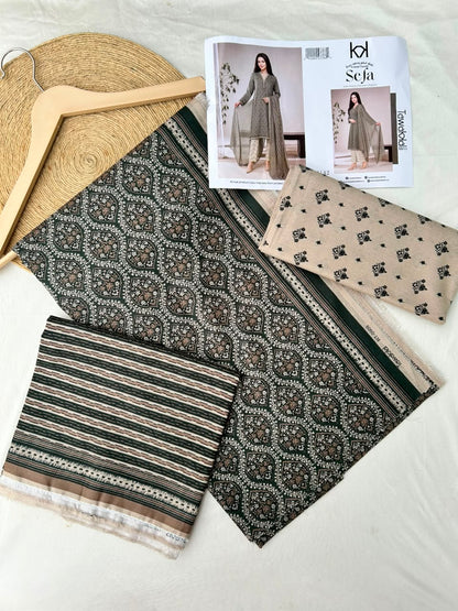 Sefa 3pcs Un-Stitched Printed Lawn [D-4142]