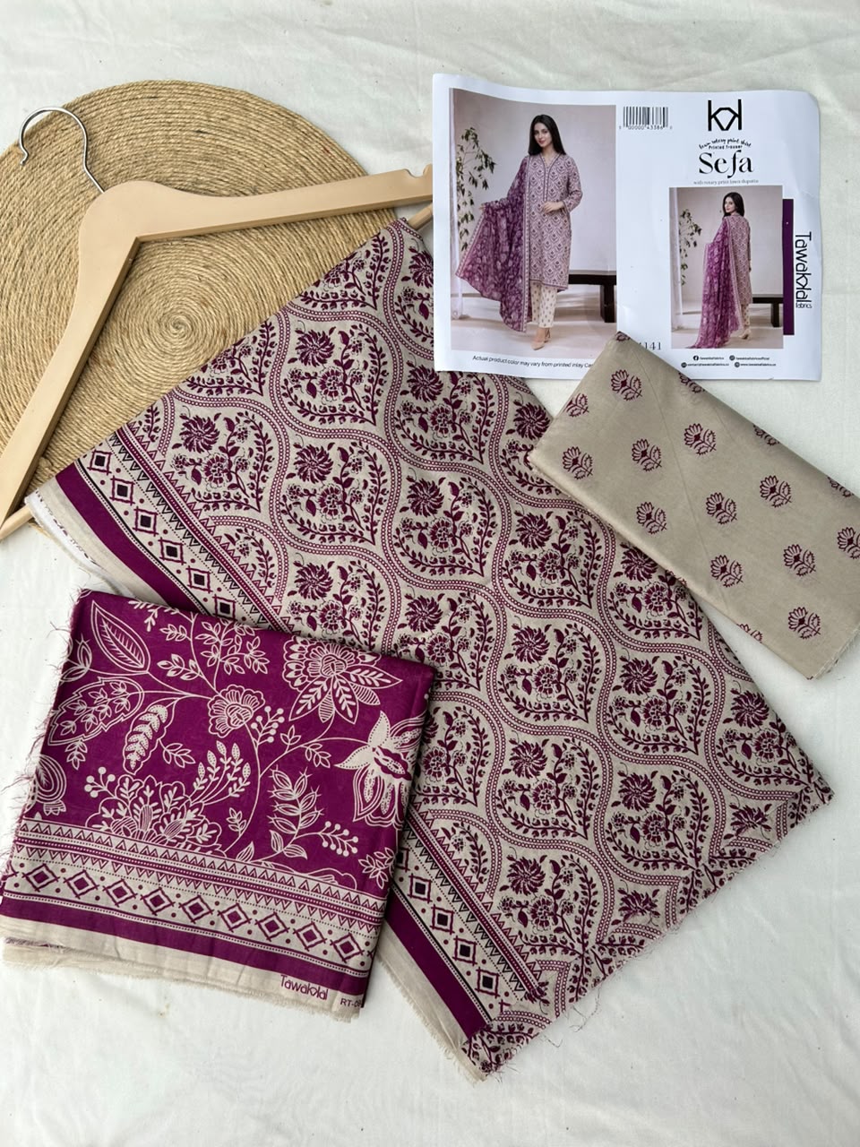 Sefa 3pcs Un-Stitched Printed Lawn [D-4141]