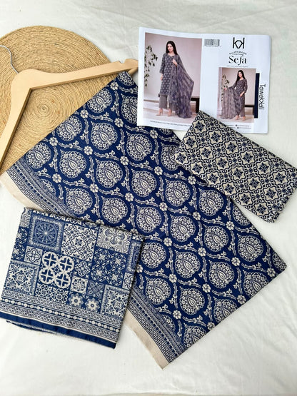 Sefa 3pcs Un-Stitched Printed Lawn [D-4139]