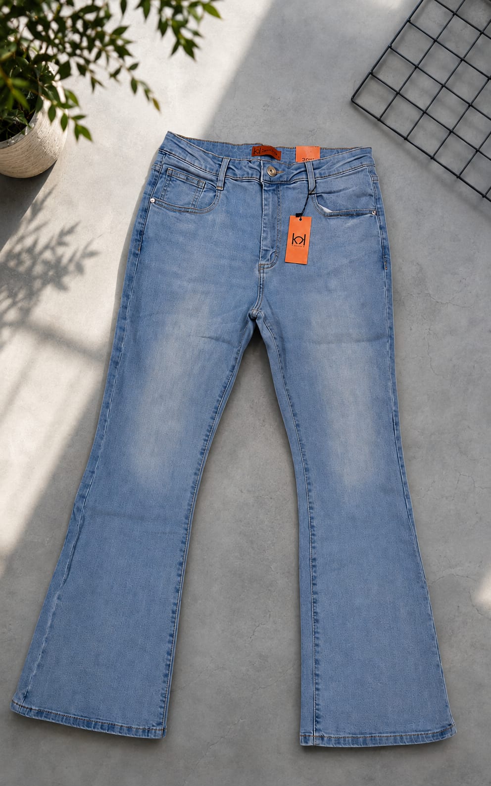 Bell Bottom Light Blue Jeans D-002
